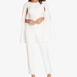 Adrianna Papell Crepe Jumpsuit With Cape